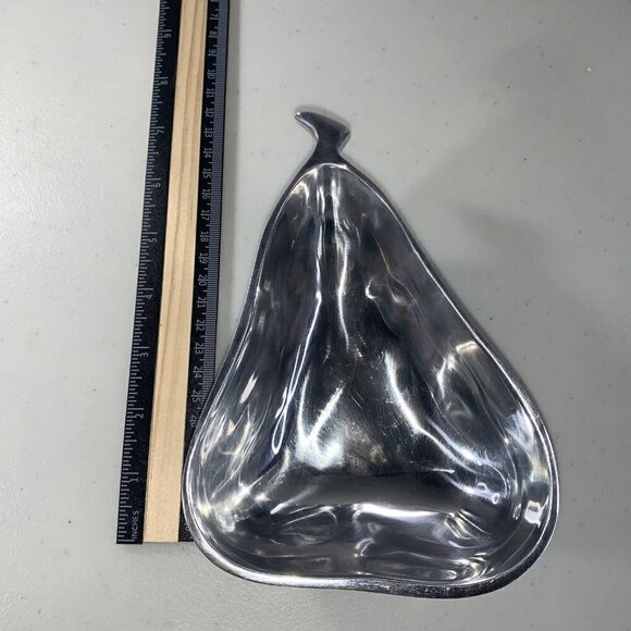Lunares San Francisco Polished Aluminum Pear Candy Trinket Side Bowl Dish - Picture 4 of 5